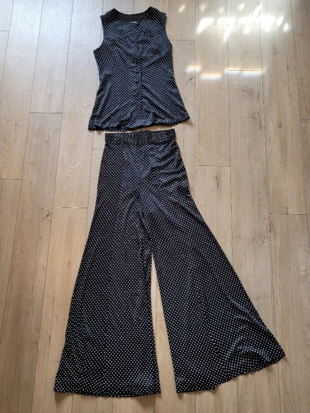 Algo-Ettes Polka-dot Flare Leg Two Piece Set Size 4